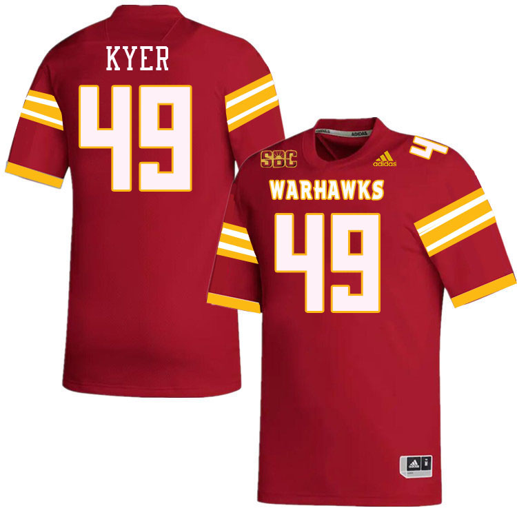 #49 Markell Kyer Louisiana-Monroe Warhawks College Football Jerseys Stitched-Red